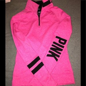 pink athletic quarter zip